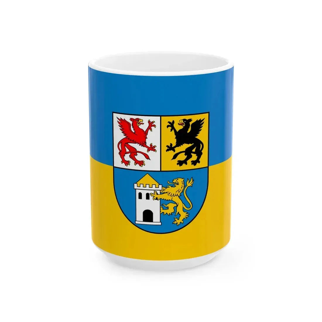 POL powiat leborski flag (Poland) White Coffee Mug 15oz - Go Mug Yourself