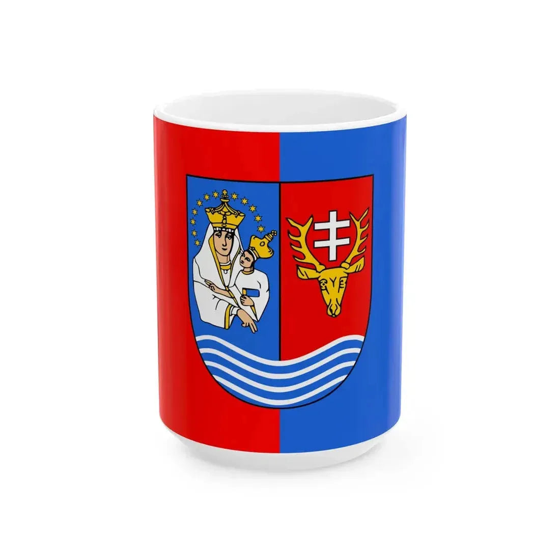POL powiat lezajski flag (Poland) White Coffee Mug 15oz - Go Mug Yourself