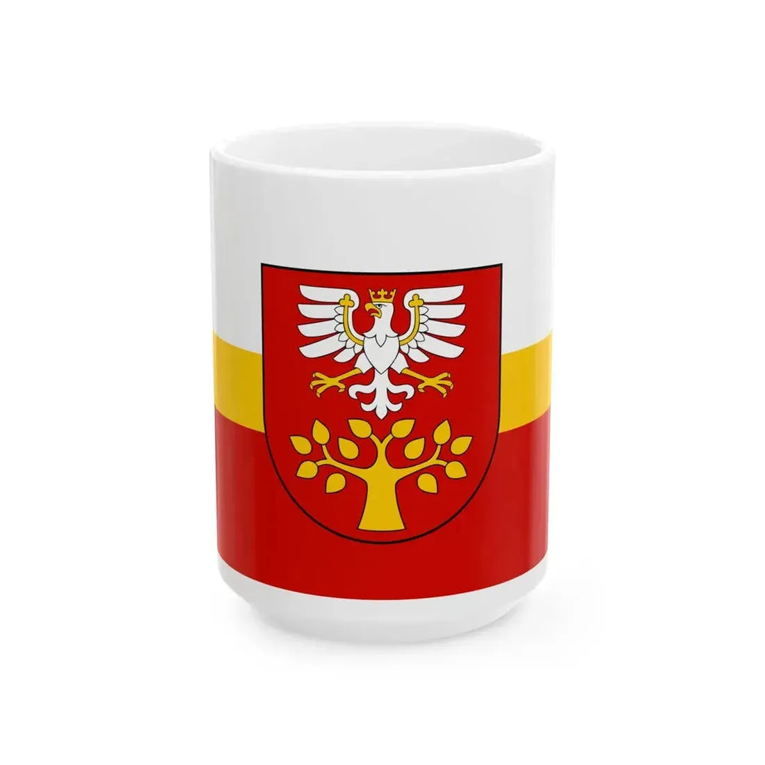 POL powiat limanowski flag (Poland) White Coffee Mug 15oz - Go Mug Yourself