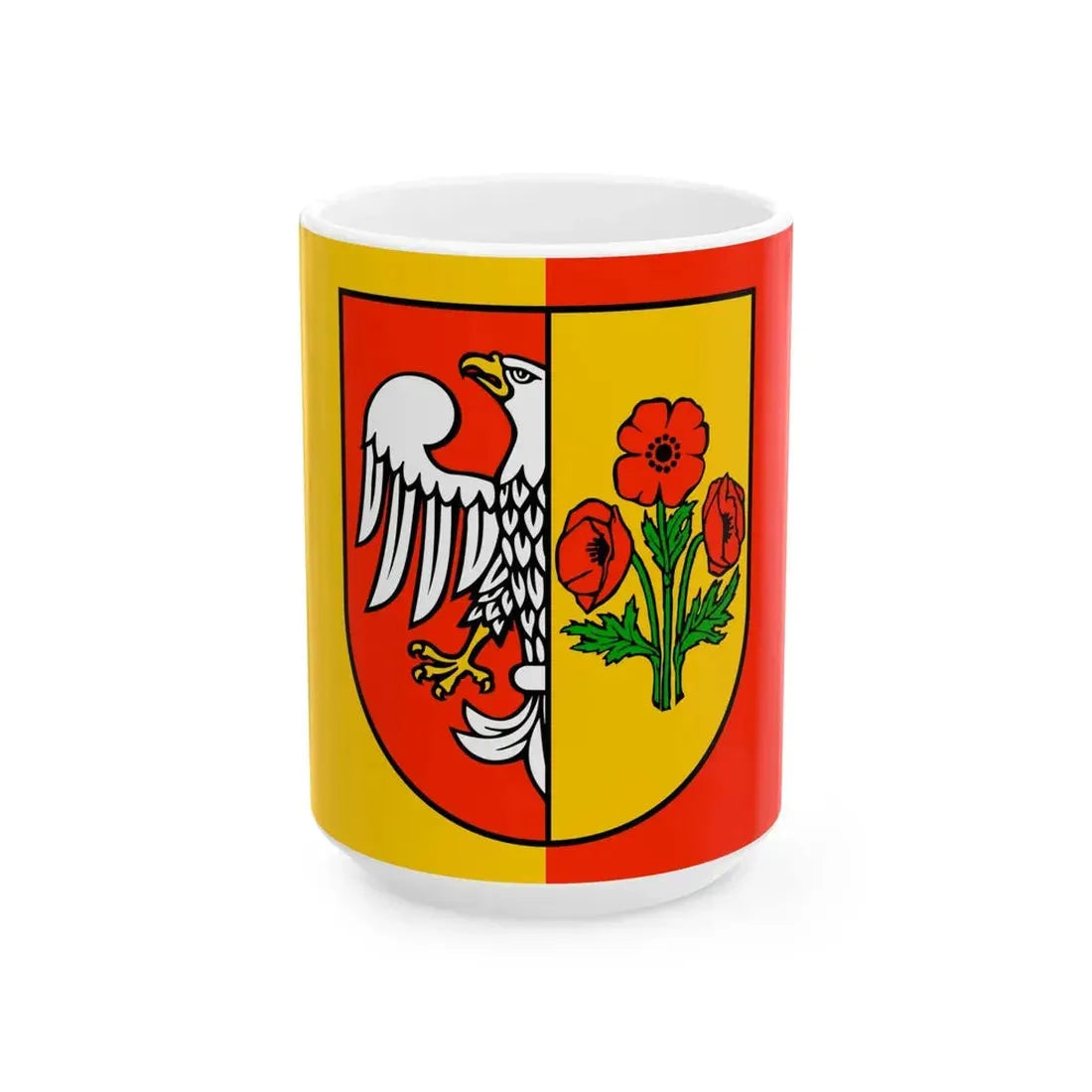 POL powiat makowski flag (Poland) White Coffee Mug 15oz - Go Mug Yourself