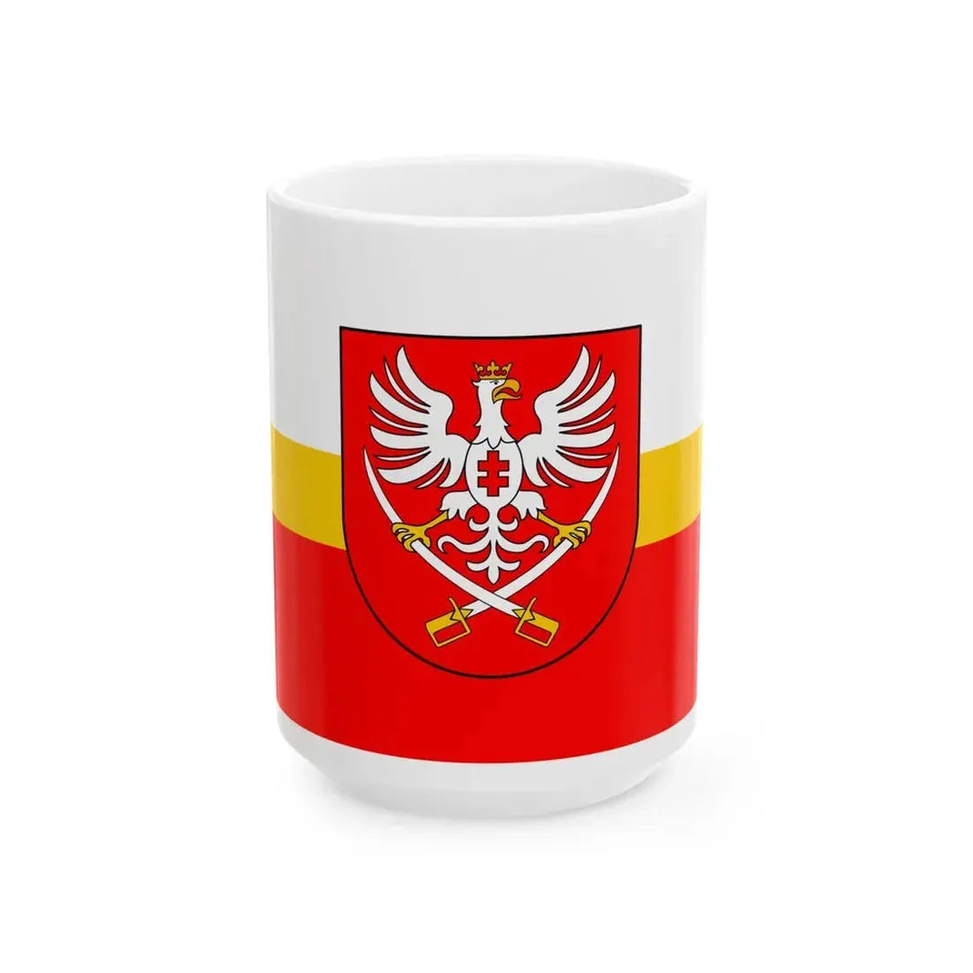 POL powiat miechowski flag (Poland) White Coffee Mug 15oz - Go Mug Yourself