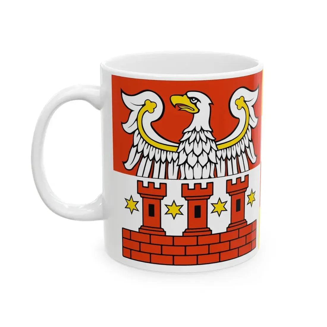 POL powiat miedzychodzki flag (Poland) White Coffee Mug - Go Mug Yourself