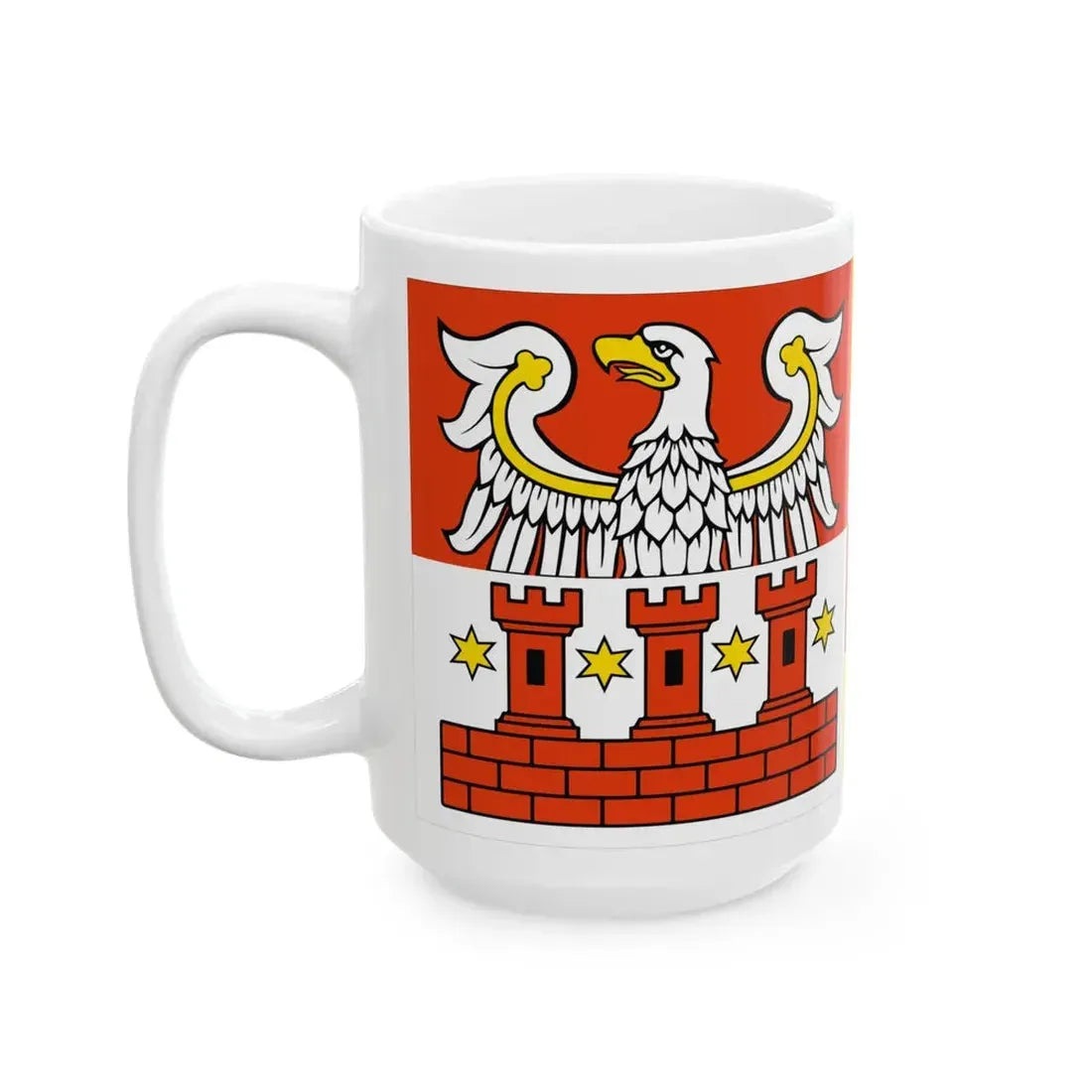 POL powiat miedzychodzki flag (Poland) White Coffee Mug - Go Mug Yourself
