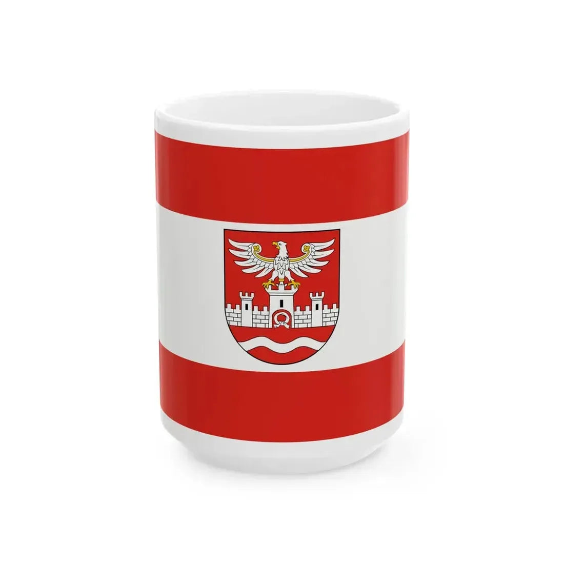 POL powiat nowodworski flag (Poland) White Coffee Mug 15oz - Go Mug Yourself