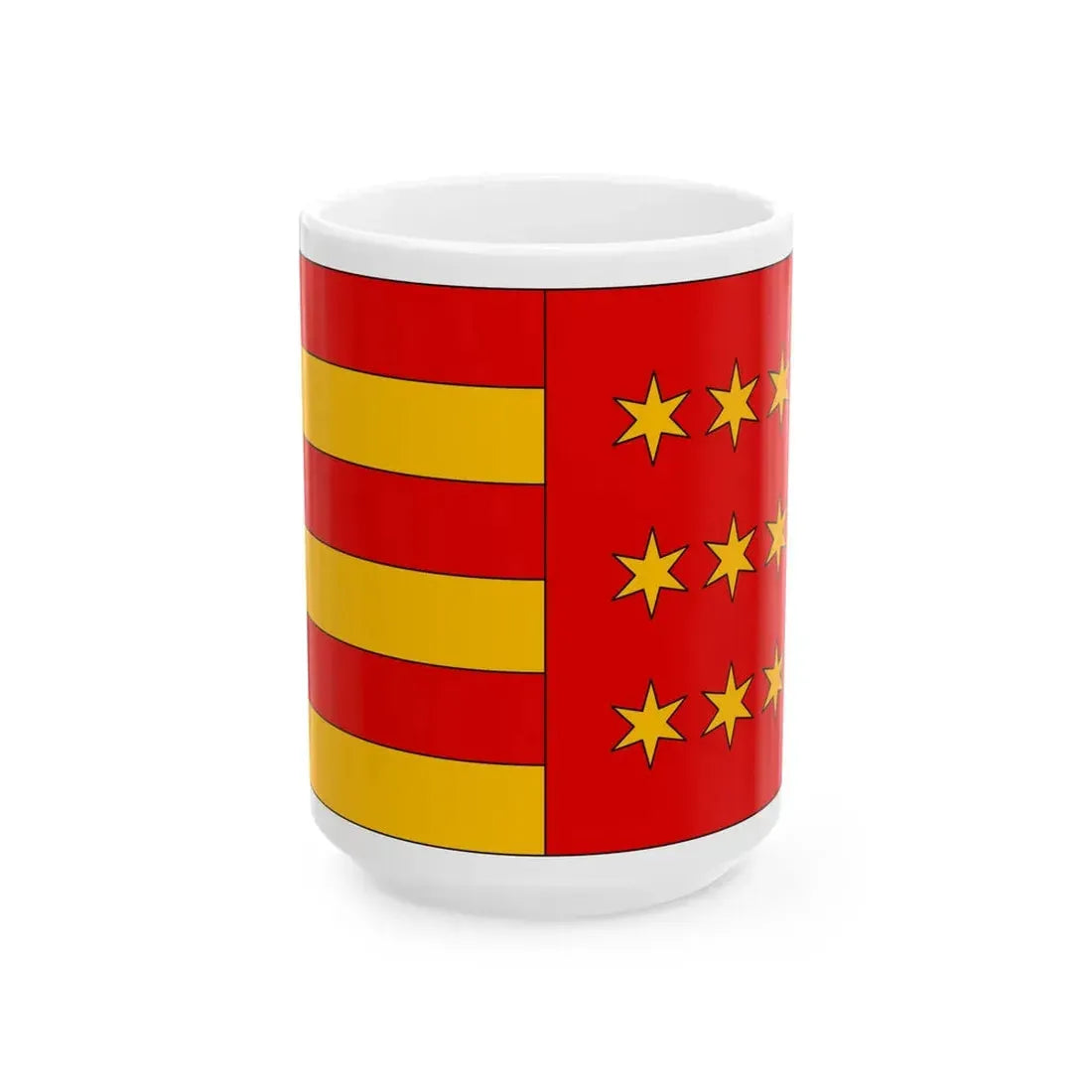 POL powiat nowosadecki flag (Poland) White Coffee Mug 15oz - Go Mug Yourself