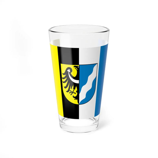 POL powiat nowosolski flag with arms (Poland) Pint Glass 16oz 16oz - Go Mug Yourself