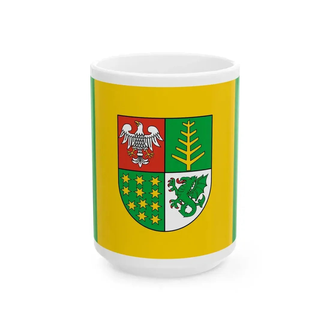 POL powiat ostrowski mazowiecki flag (Poland) White Coffee Mug 15oz - Go Mug Yourself