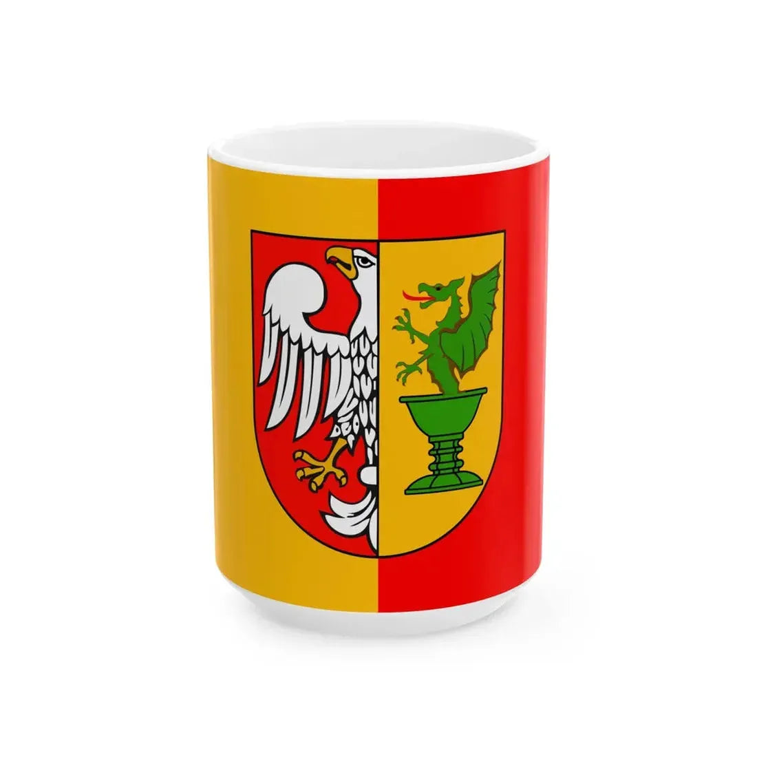 POL powiat otwocki flag (Poland) White Coffee Mug 15oz - Go Mug Yourself