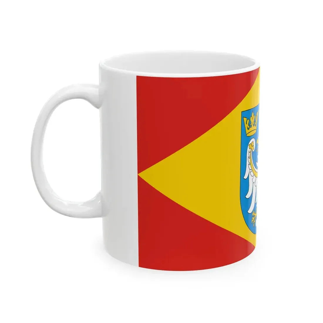 POL powiat pabianicki flag 1 (Poland) White Coffee Mug - Go Mug Yourself
