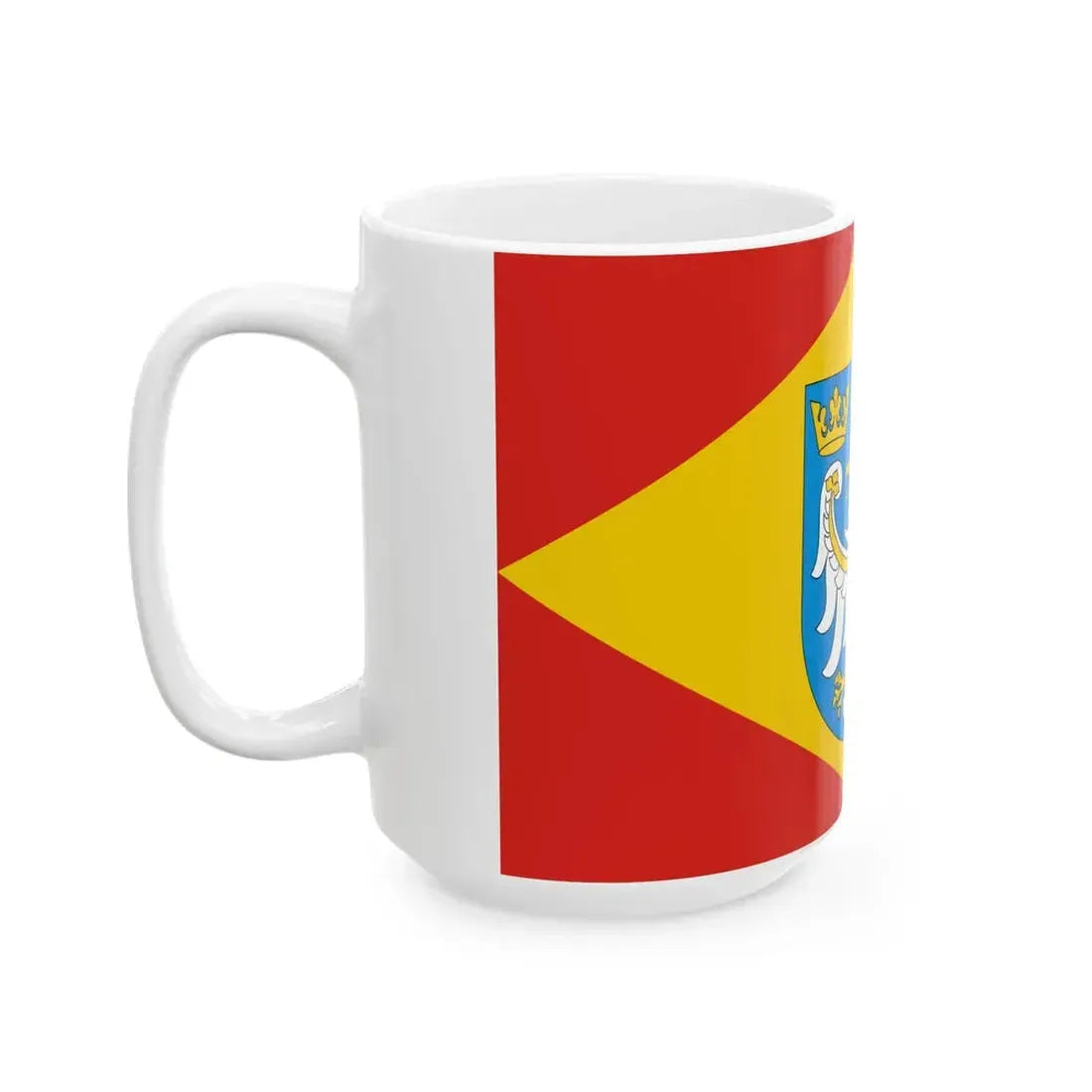 POL powiat pabianicki flag 1 (Poland) White Coffee Mug - Go Mug Yourself