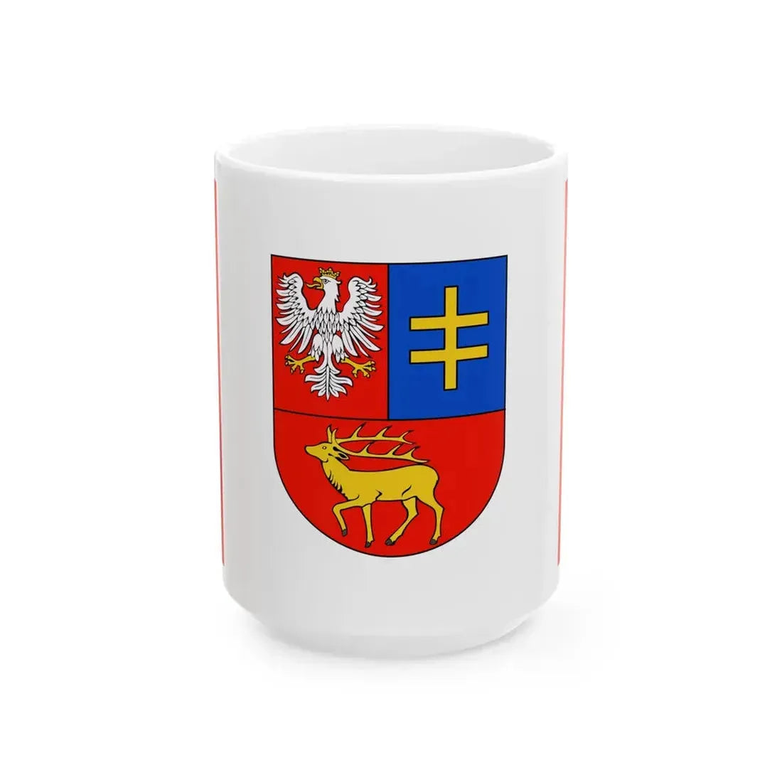 POL powiat parczewski flag 2000-2024 (Poland) White Coffee Mug 15oz - Go Mug Yourself