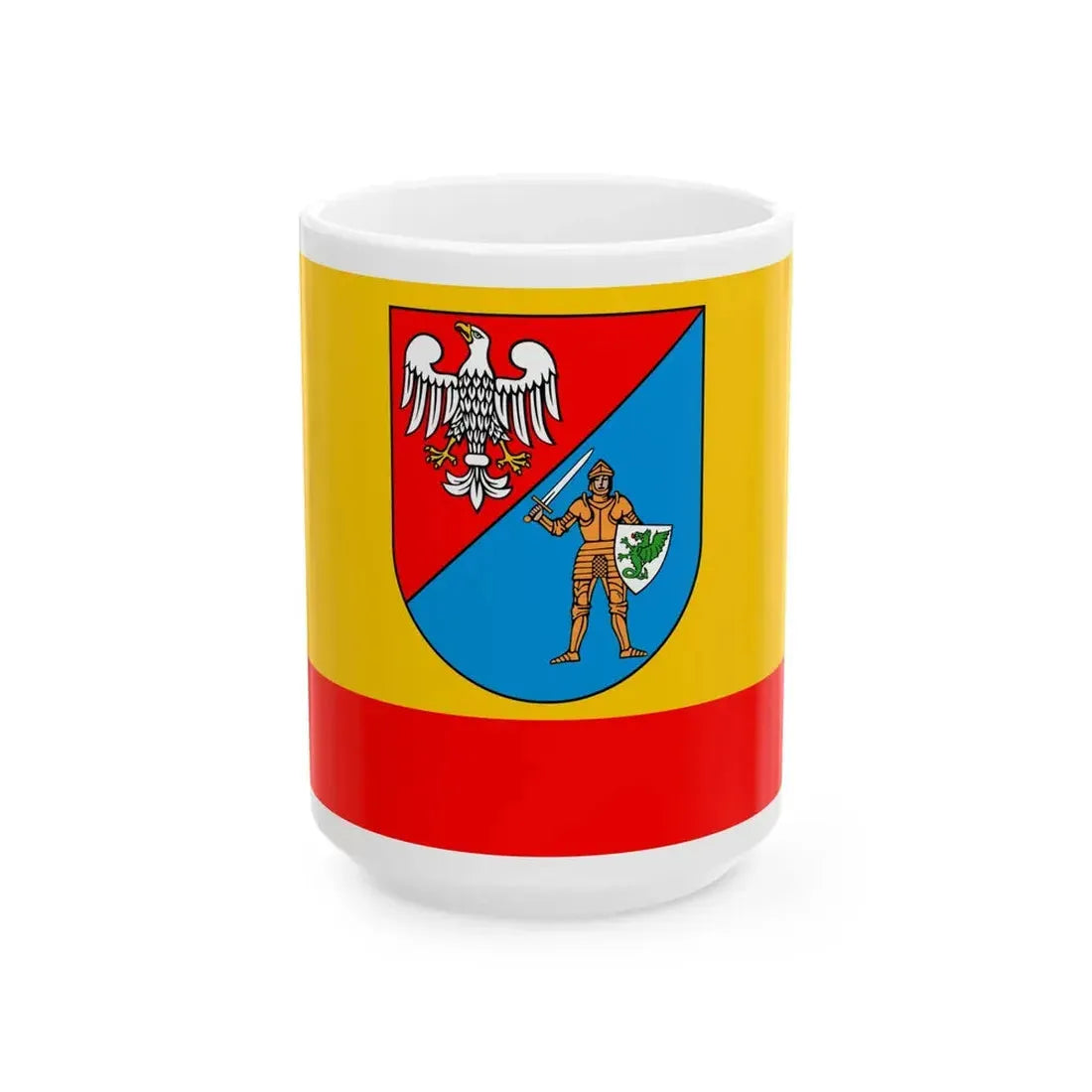 POL powiat pruszkowski flag (Poland) White Coffee Mug 15oz - Go Mug Yourself