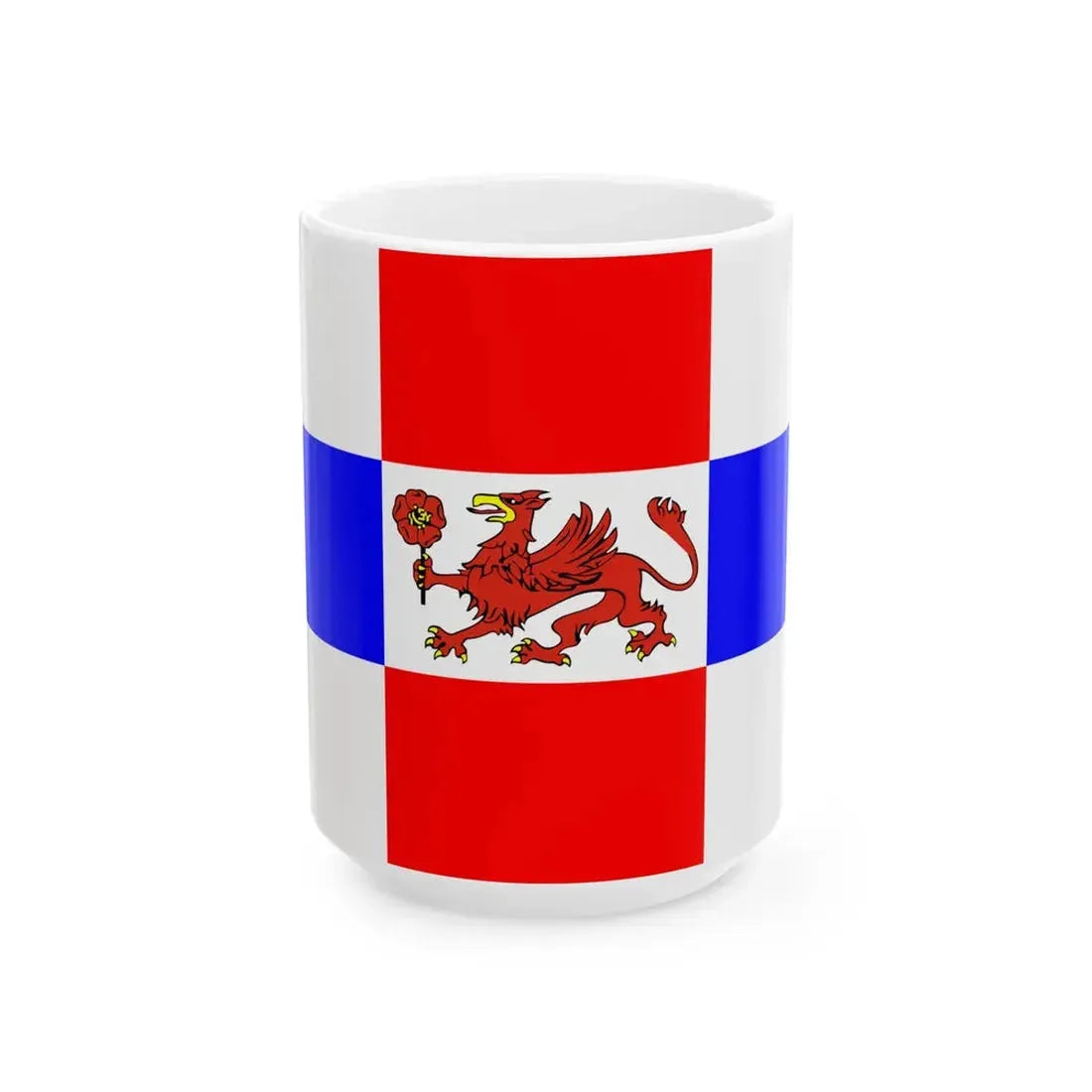 POL powiat pyrzycki flag 2003 - 2011 (Poland) White Coffee Mug 15oz - Go Mug Yourself