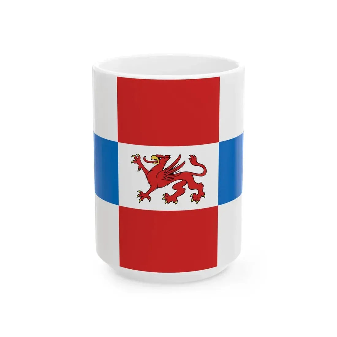 POL powiat pyrzycki flag (Poland) White Coffee Mug 15oz - Go Mug Yourself