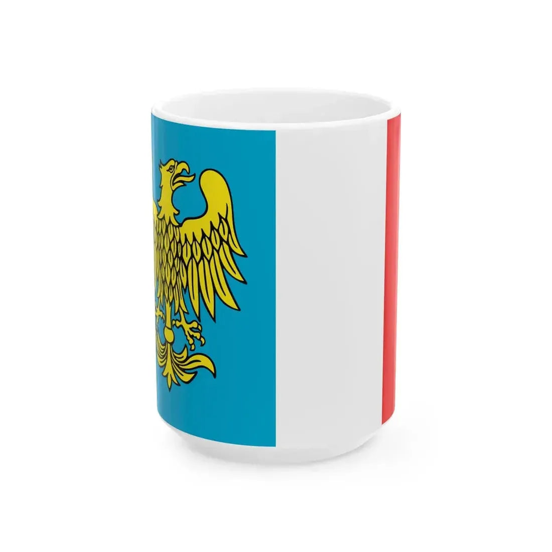 POL powiat raciborski flag (Poland) White Coffee Mug 15oz - Go Mug Yourself