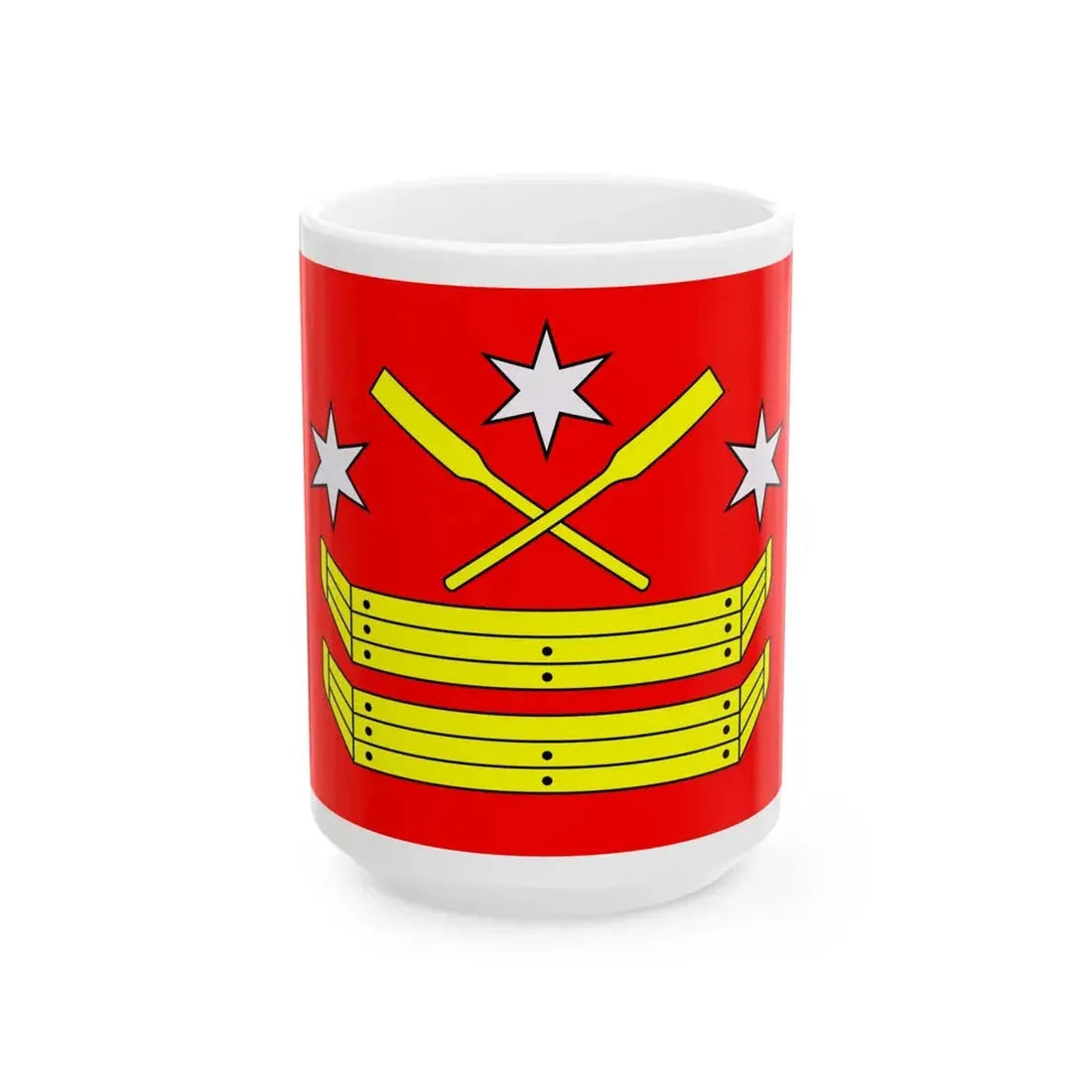POL Rogowo flag (Poland) White Coffee Mug 15oz - Go Mug Yourself