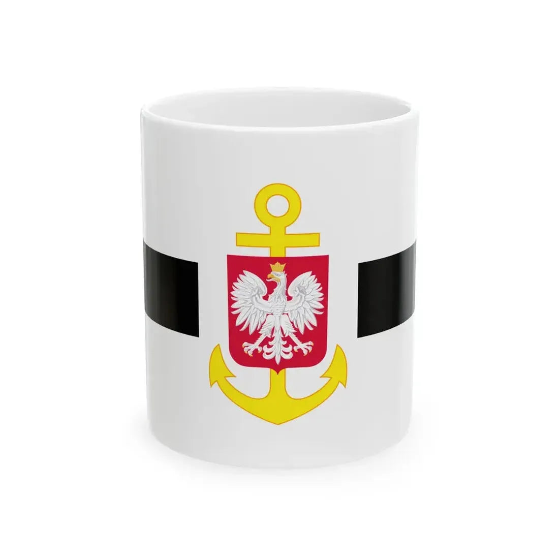 POL service flag black (Poland) White Coffee Mug 11oz - Go Mug Yourself