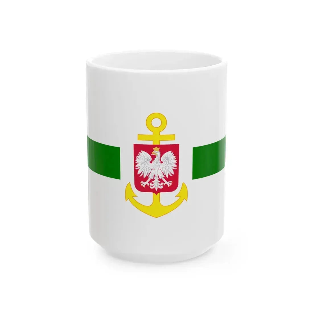 POL service flag green (Poland) White Coffee Mug 15oz - Go Mug Yourself
