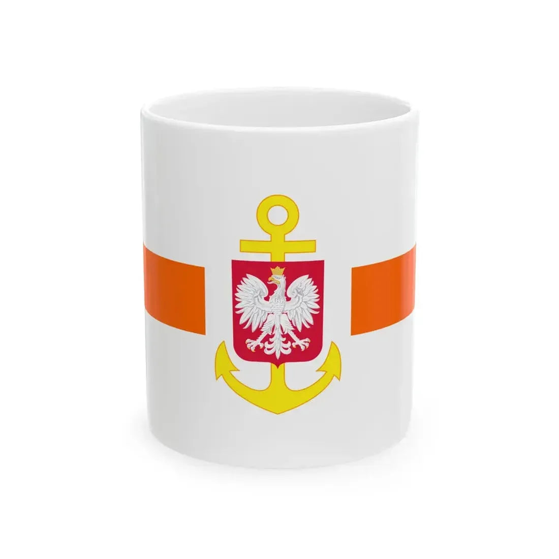 POL service flag orange (Poland) White Coffee Mug 11oz - Go Mug Yourself
