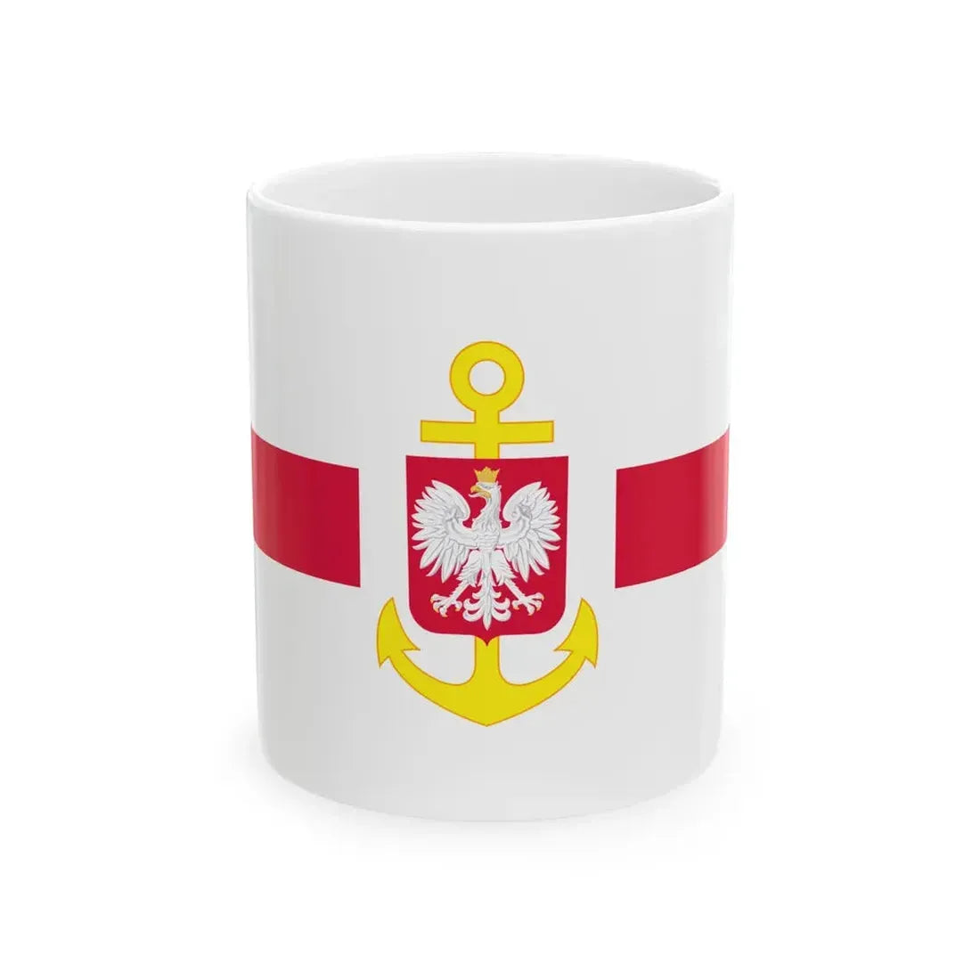POL service flag red (Poland) White Coffee Mug 11oz - Go Mug Yourself
