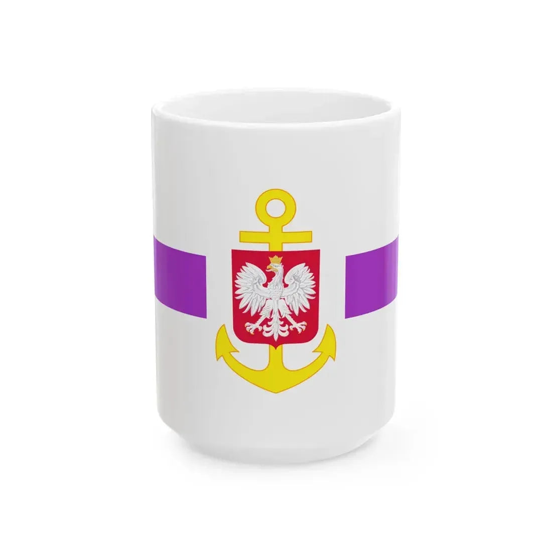 POL service flag violet (Poland) White Coffee Mug 15oz - Go Mug Yourself