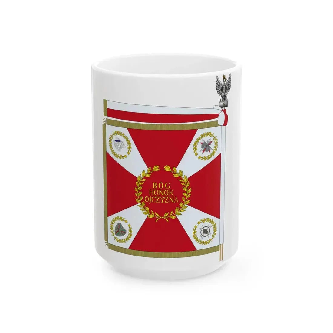 POL Sztandar 4 BKPanc Strona Lewa (Poland) White Coffee Mug 15oz - Go Mug Yourself