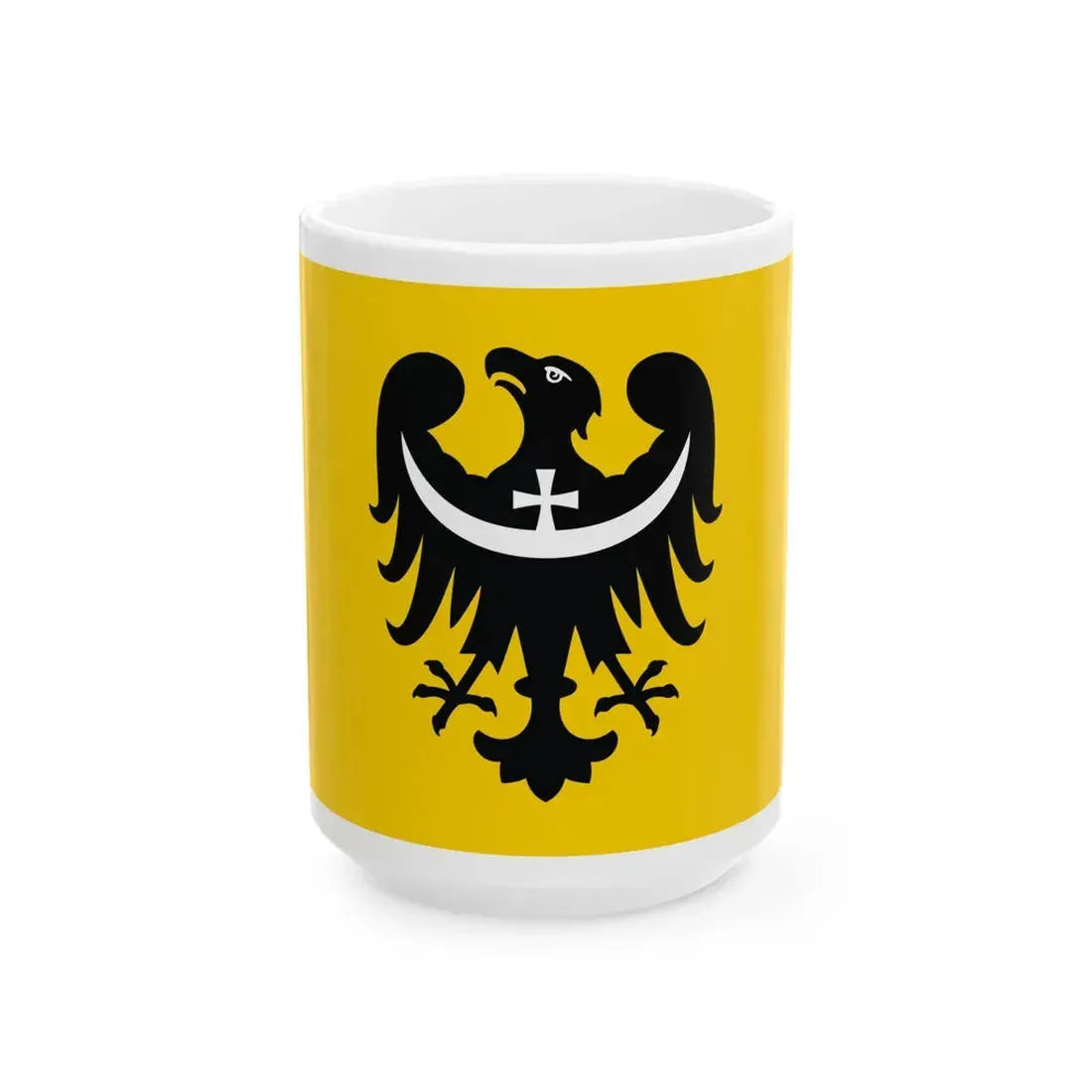 POL wojewodztwo dolnoslaskie flag (Poland) White Coffee Mug 15oz - Go Mug Yourself