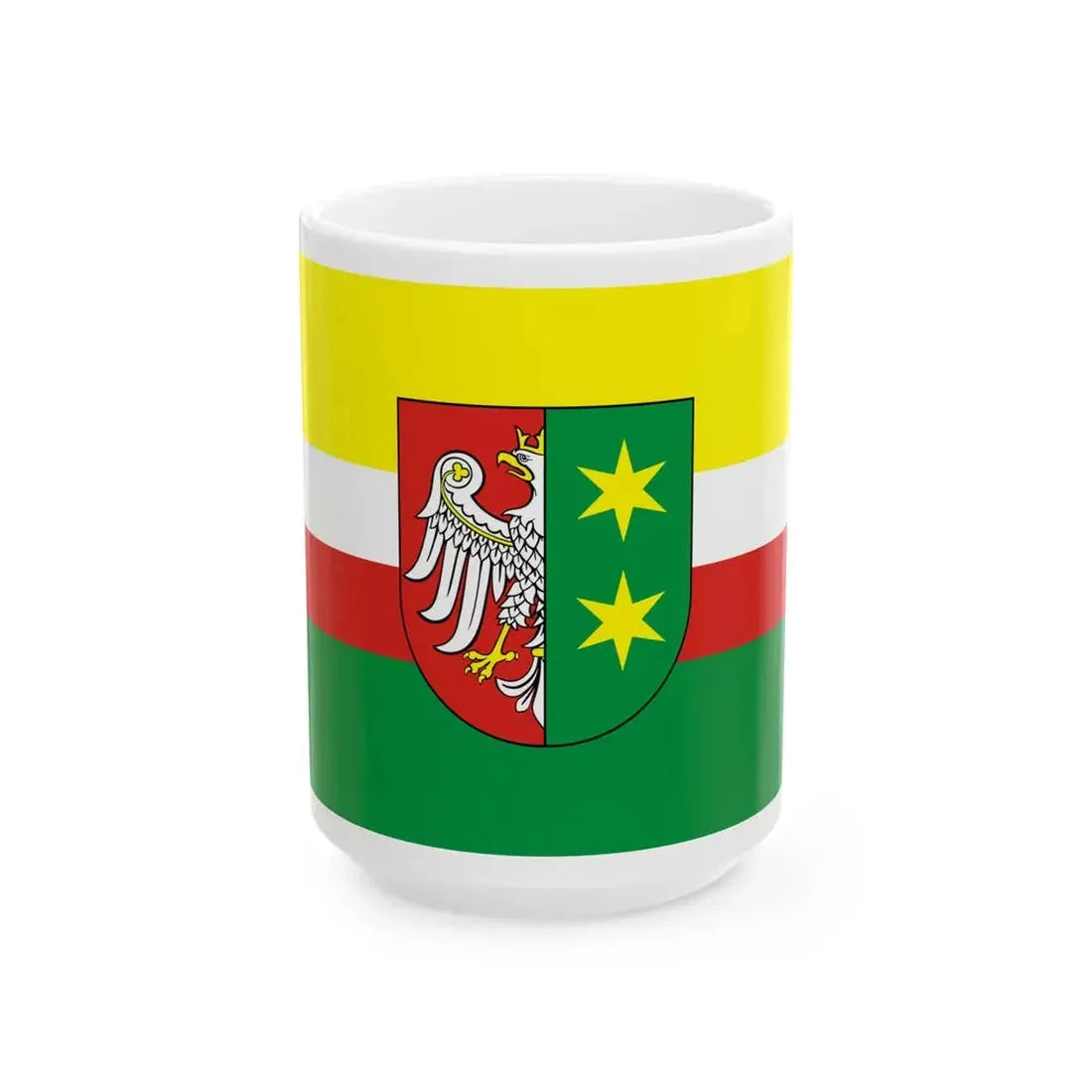 POL wojewodztwo lubuskie flag formal (Poland) White Coffee Mug 15oz - Go Mug Yourself