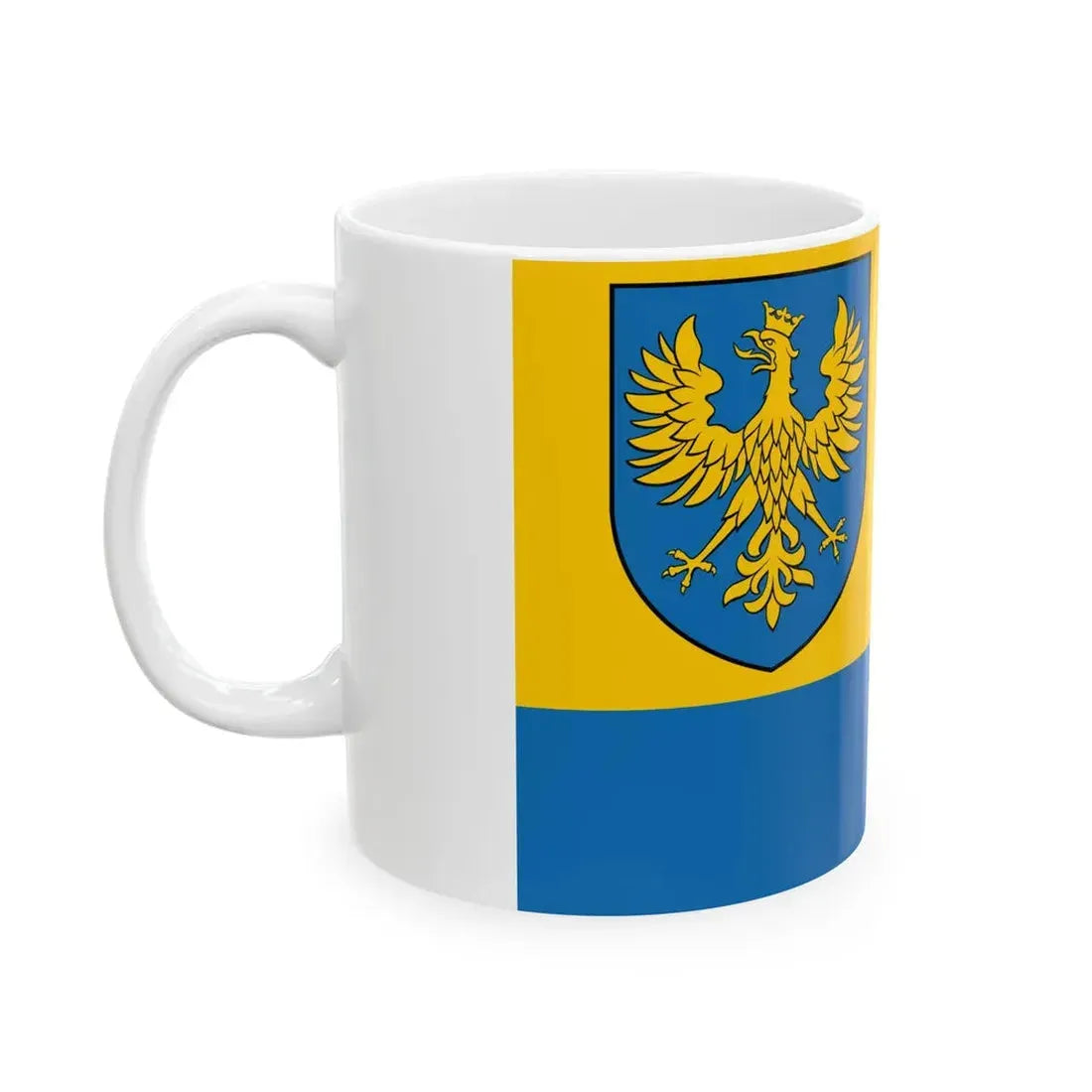 POL wojewodztwo opolskie flag formal (Poland) White Coffee Mug - Go Mug Yourself