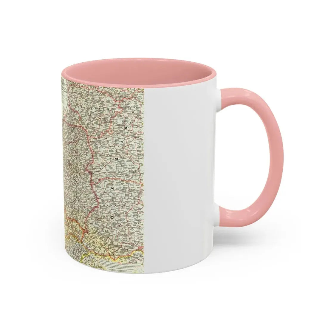 Poland and Czechoslovakia (1958) (Map) Accent Coffee Mug - Go Mug Yourself