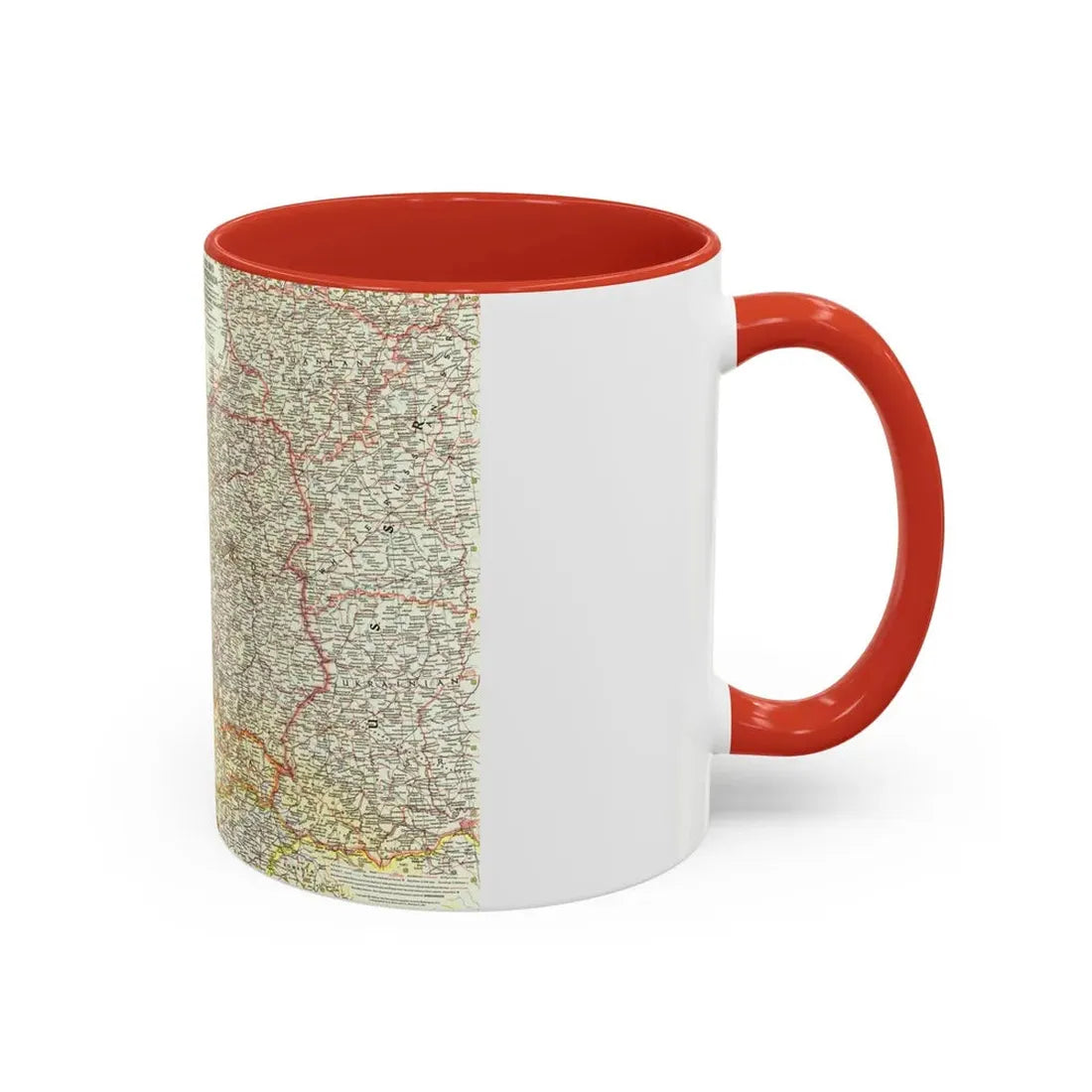 Poland and Czechoslovakia (1958) (Map) Accent Coffee Mug - Go Mug Yourself