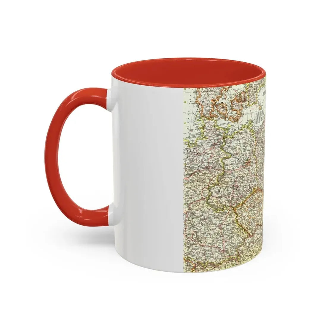 Poland and Czechoslovakia (1958) (Map) Accent Coffee Mug - Go Mug Yourself
