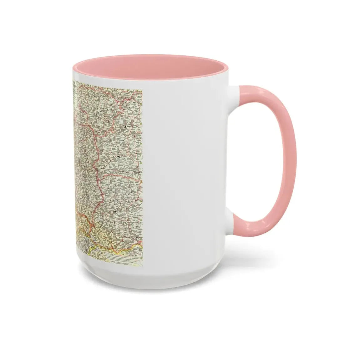 Poland and Czechoslovakia (1958) (Map) Accent Coffee Mug - Go Mug Yourself