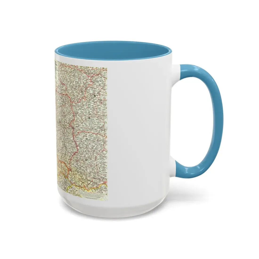 Poland and Czechoslovakia (1958) (Map) Accent Coffee Mug - Go Mug Yourself