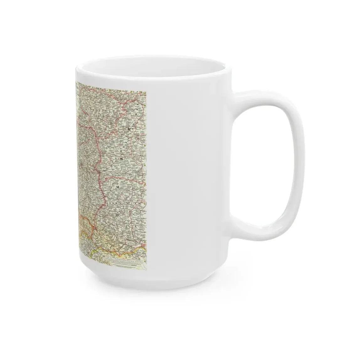 Poland and Czechoslovakia (1958) (Map) White Coffee Mug - Go Mug Yourself