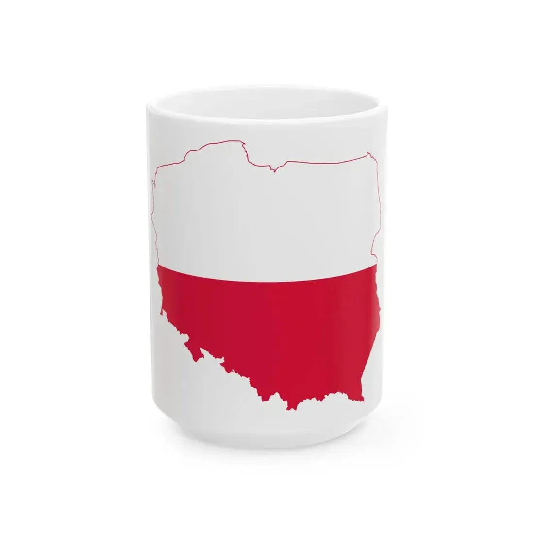 Poland map flag (Poland) White Coffee Mug 15oz - Go Mug Yourself