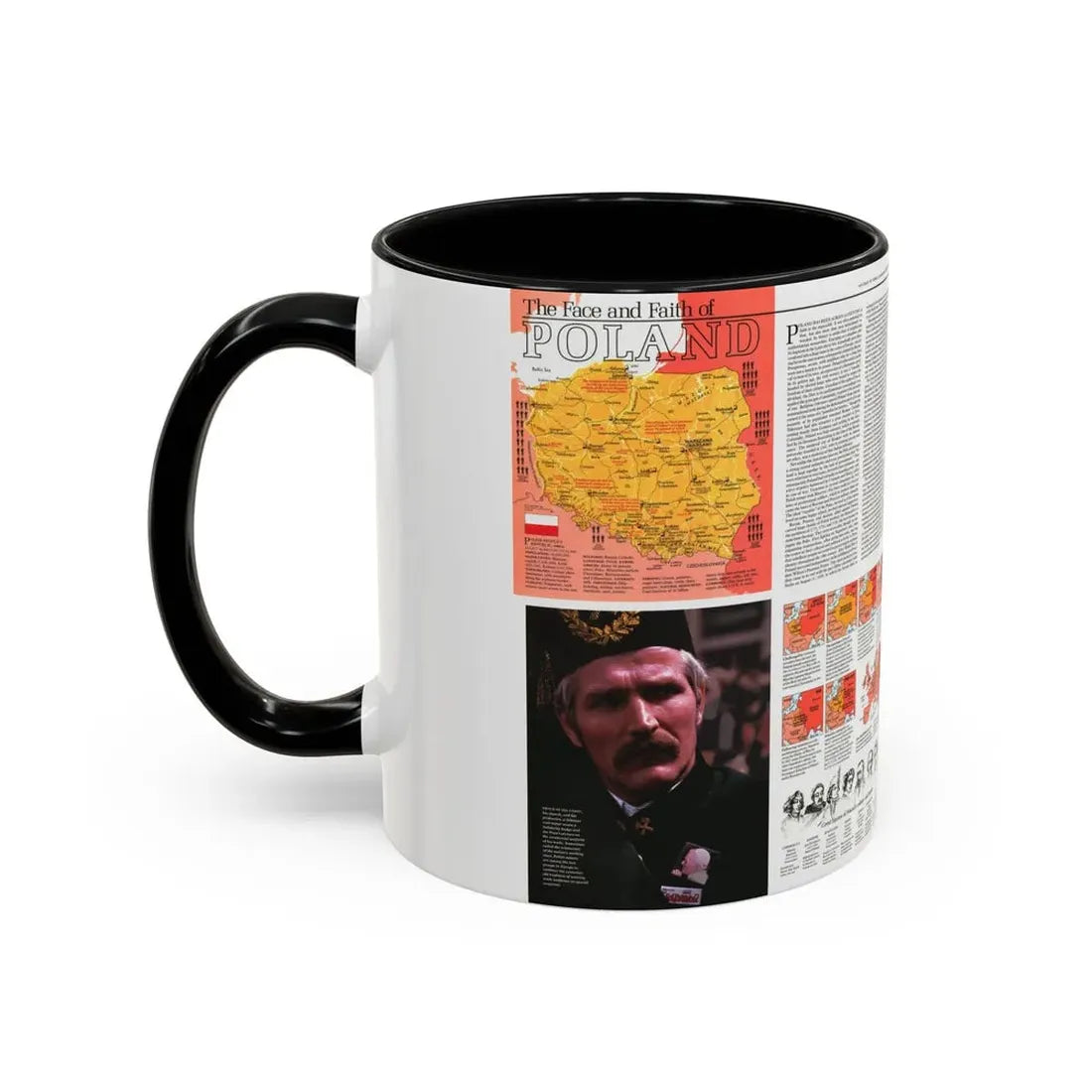 Poland - The Face and Faith 1 (1982) (Map) Accent Coffee Mug - Go Mug Yourself