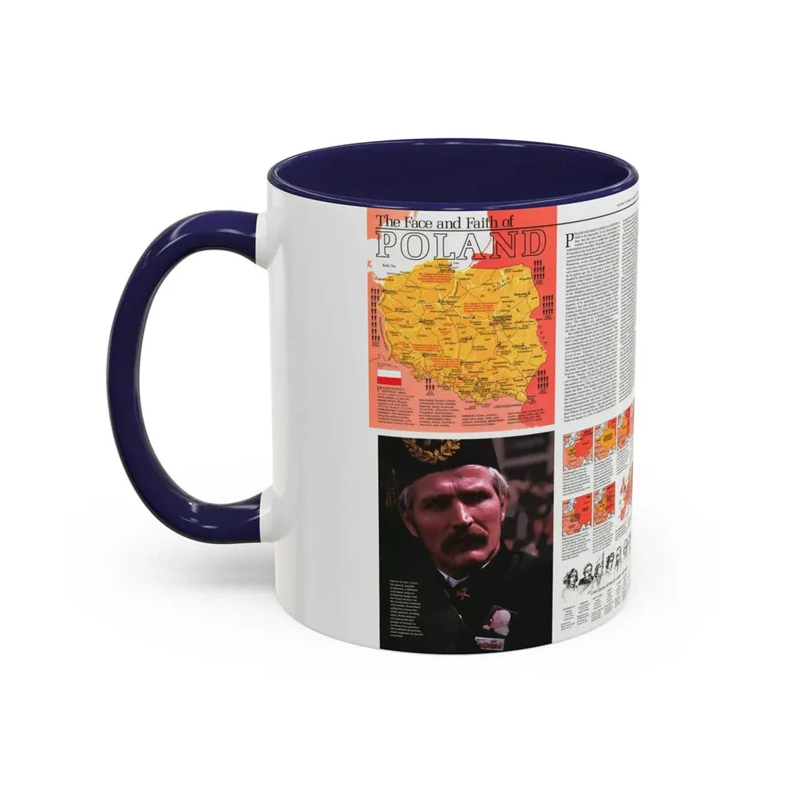 Poland - The Face and Faith 1 (1982) (Map) Accent Coffee Mug - Go Mug Yourself