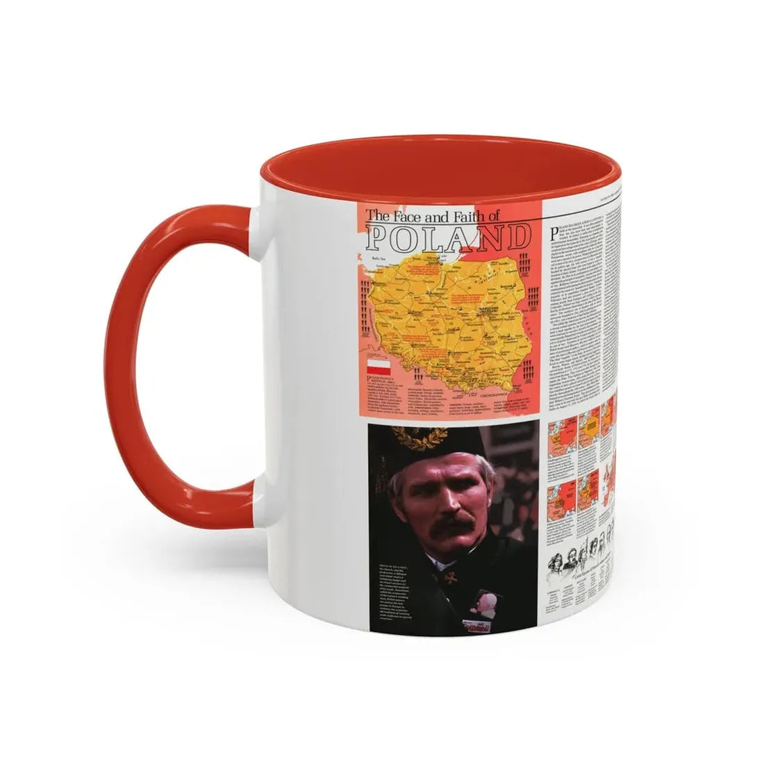 Poland - The Face and Faith 1 (1982) (Map) Accent Coffee Mug - Go Mug Yourself