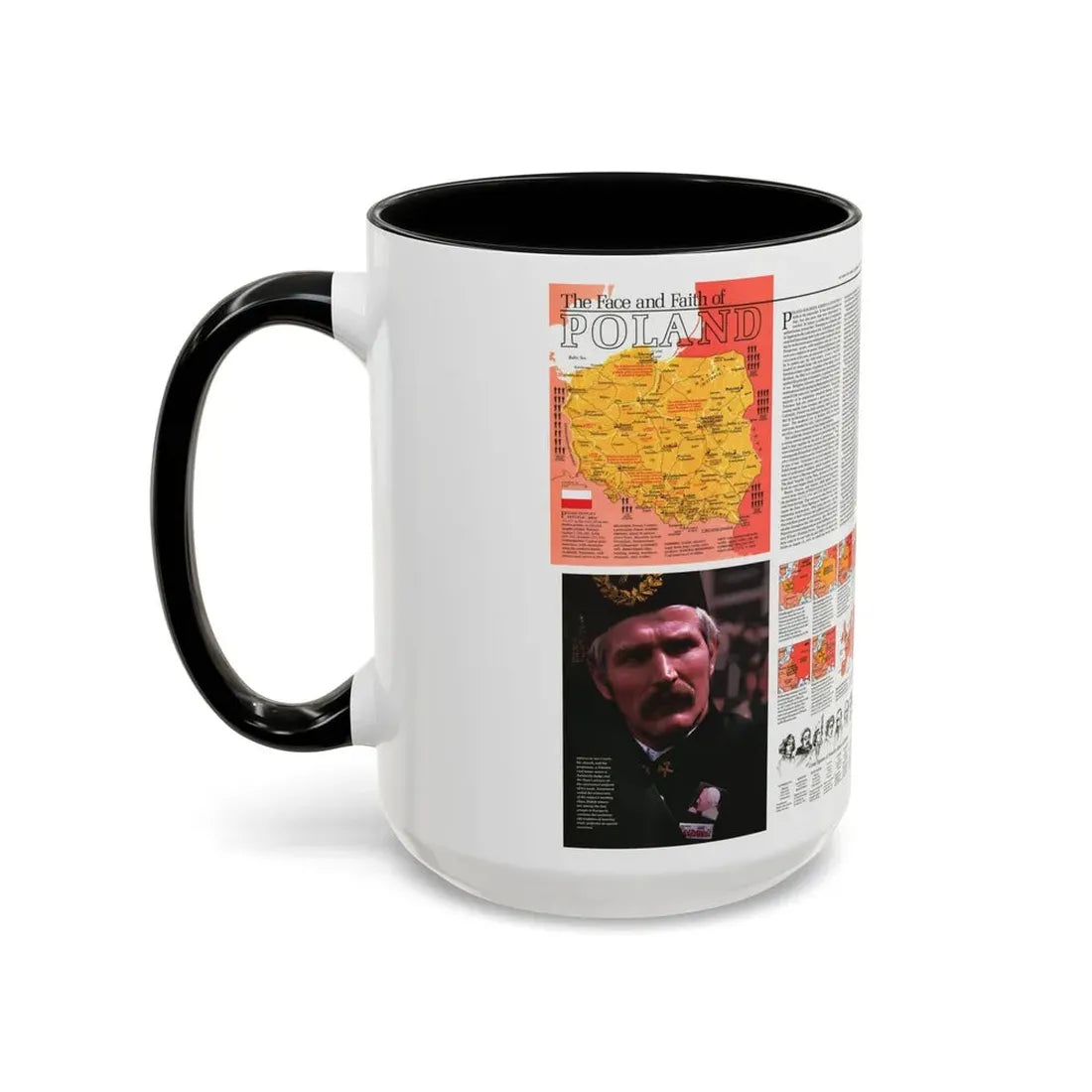 Poland - The Face and Faith 1 (1982) (Map) Accent Coffee Mug - Go Mug Yourself