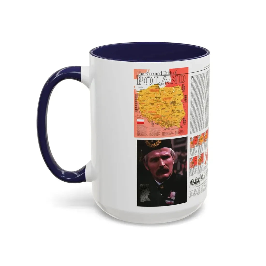 Poland - The Face and Faith 1 (1982) (Map) Accent Coffee Mug - Go Mug Yourself