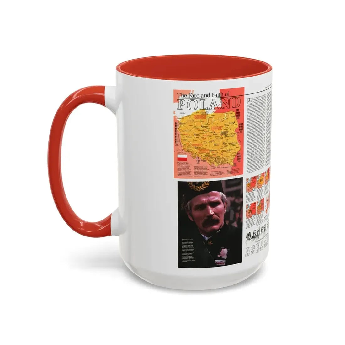 Poland - The Face and Faith 1 (1982) (Map) Accent Coffee Mug - Go Mug Yourself