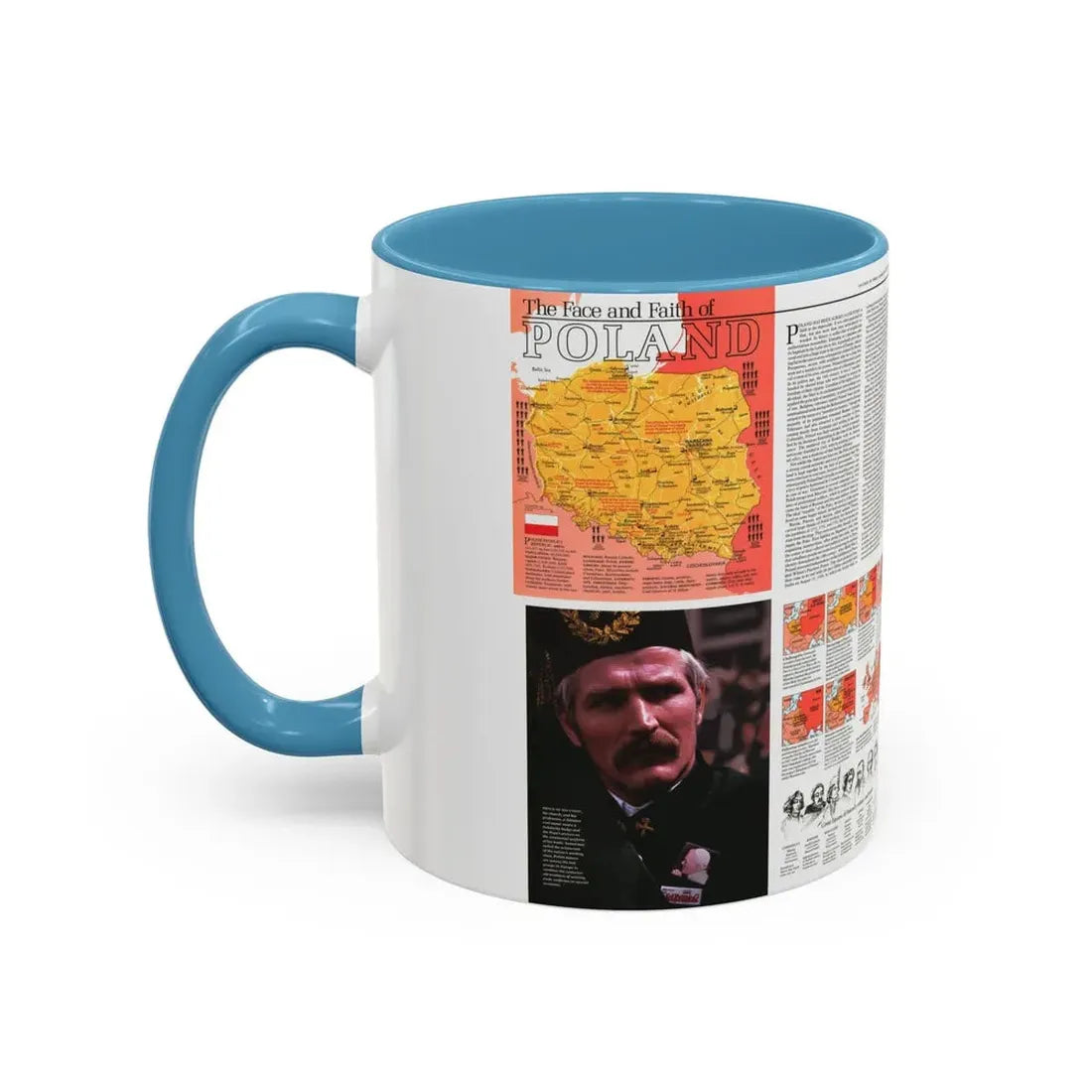 Poland - The Face and Faith 1 (1982) (Map) Accent Coffee Mug - Go Mug Yourself