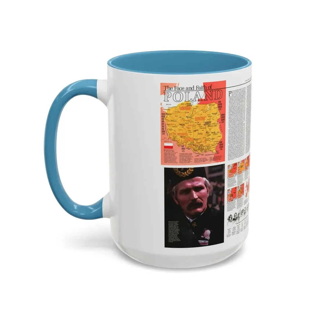 Poland - The Face and Faith 1 (1982) (Map) Accent Coffee Mug - Go Mug Yourself