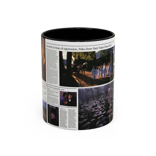 Poland - The Face and Faith 2 (1982) (Map) Accent Coffee Mug 11oz Black - Go Mug Yourself