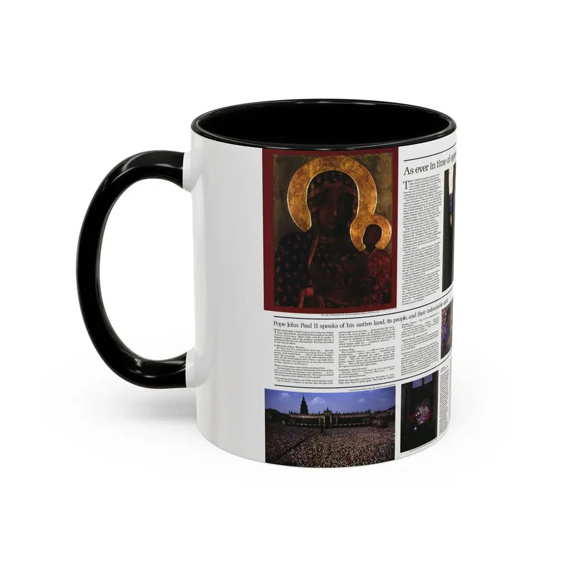 Poland - The Face and Faith 2 (1982) (Map) Accent Coffee Mug - Go Mug Yourself