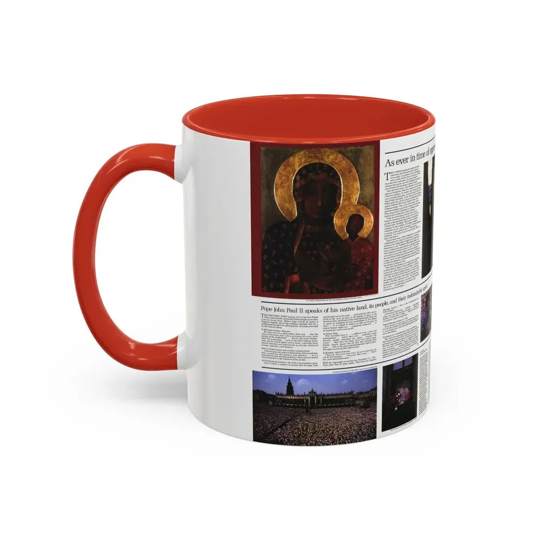 Poland - The Face and Faith 2 (1982) (Map) Accent Coffee Mug - Go Mug Yourself