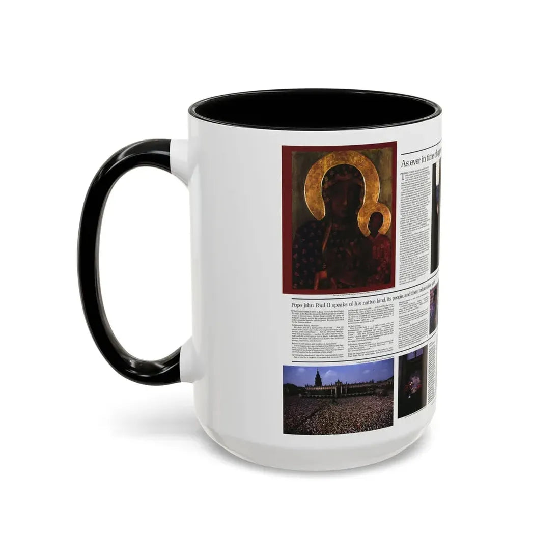 Poland - The Face and Faith 2 (1982) (Map) Accent Coffee Mug - Go Mug Yourself