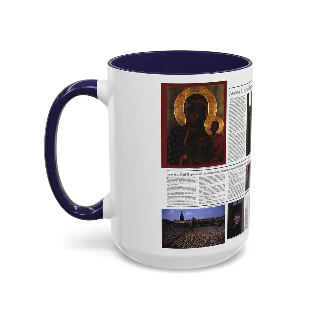Poland - The Face and Faith 2 (1982) (Map) Accent Coffee Mug - Go Mug Yourself