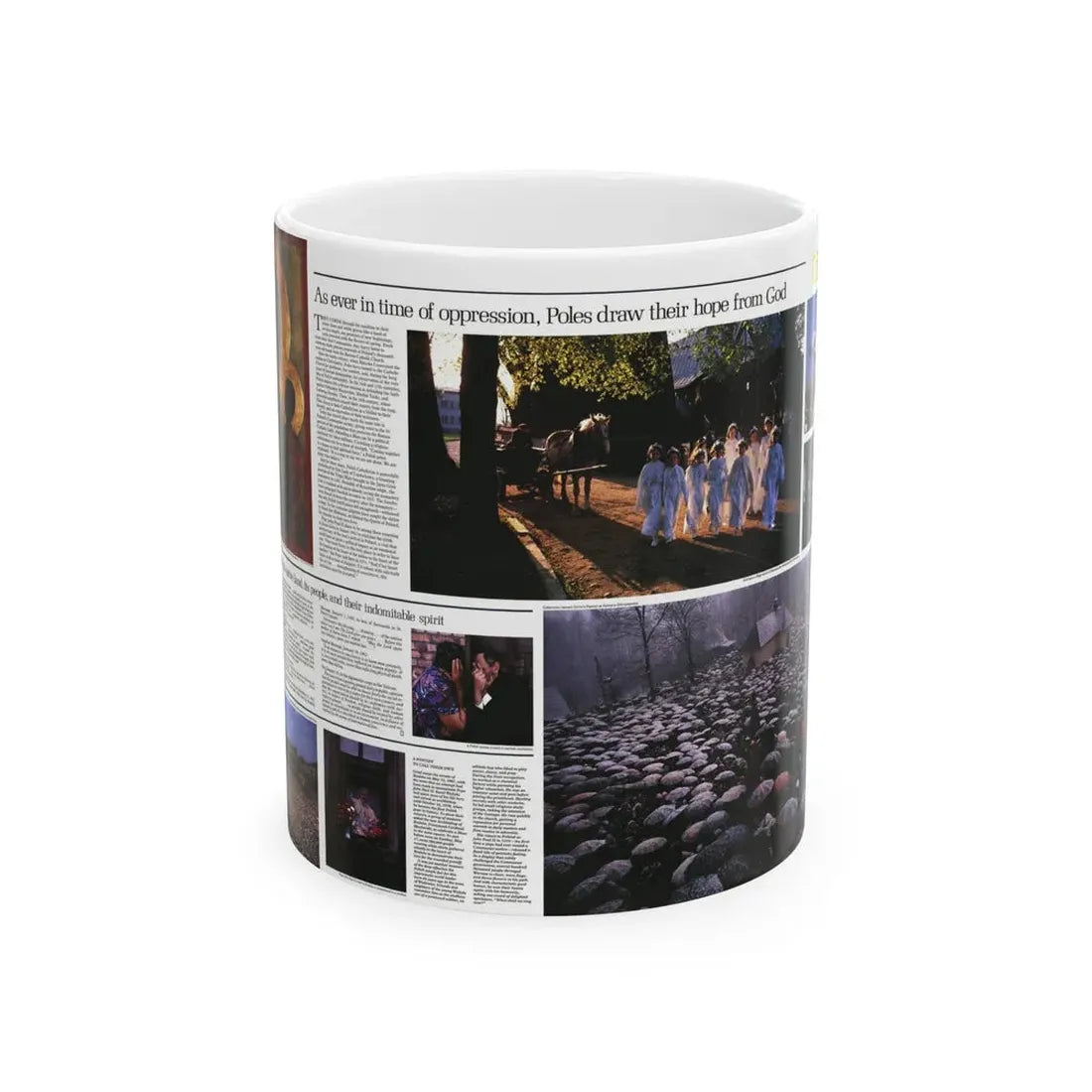 Poland - The Face and Faith 2 (1982) (Map) White Coffee Mug 11oz - Go Mug Yourself